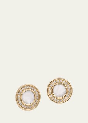 Toscano 18K Yellow Gold Earrings with Mother-of-Pearl and Diamonds