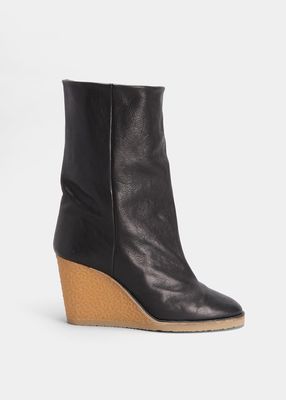 Totam Leather Wedge Boots