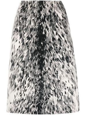 TOTEME abstract-print midi skirt - Grey