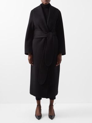 Toteme - Belted Wool Coat - Womens - Black