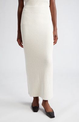 TOTEME Bouclé Rib Maxi Sweater Skirt in Ecru