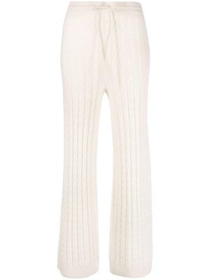TOTEME cable-knit straight-leg trousers - Neutrals