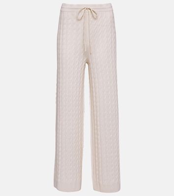 Toteme Cable-knit wool-blend wide-leg pants
