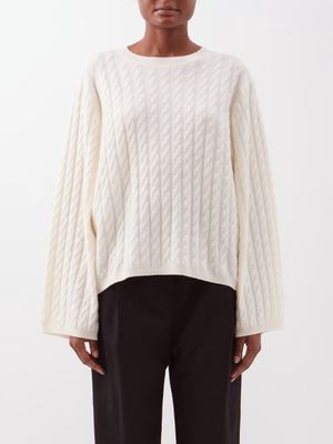 Toteme - Cabled Cashmere Sweater - Womens - Ivory