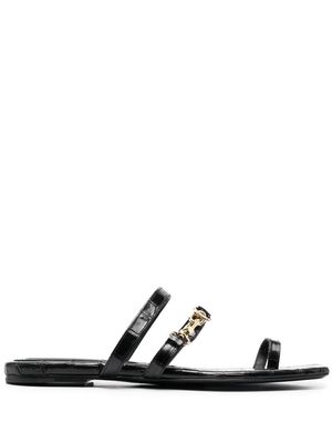 TOTEME chain-link leather sandals - Black