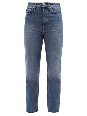 Toteme - Classic Cut Cropped Straight-leg Jeans - Womens - Light Blue