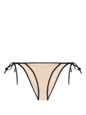 TOTEME contrasting-trim side-tie bikini bottoms - Neutrals