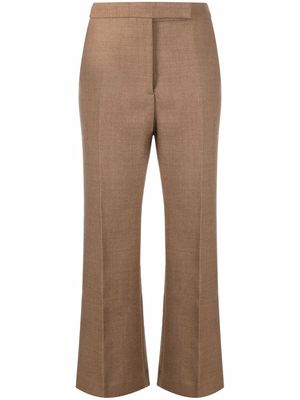 TOTEME cropped kick-flare wool trousers - Brown