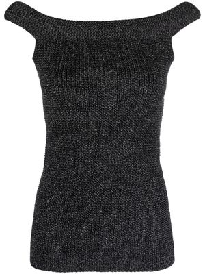 TOTEME Dirana metallic knitted top - Black