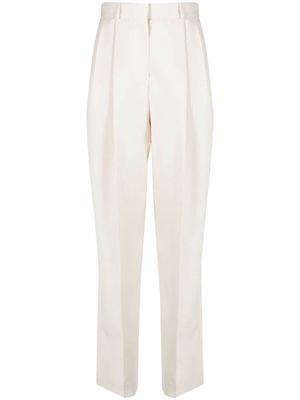 TOTEME double-pleated tapered trousers - Neutrals