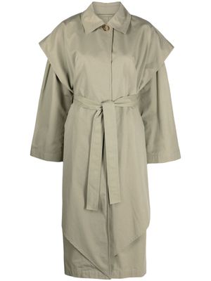 TOTEME draped belted trench coat - Green
