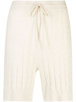 TOTEME drawstring cable-knit shorts - Neutrals