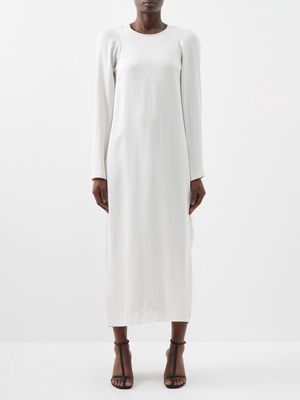 Toteme - Dropped-shoulder Crepe Maxi Dress - Womens - Ivory