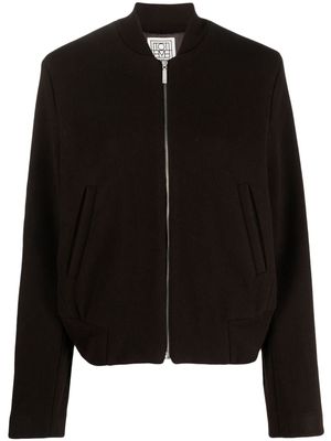 TOTEME felted zip-up bomber jacket - Brown