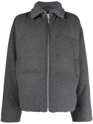 TOTEME felted zip-up padded jacket - Grey