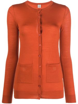 TOTEME fine-knit wool cardigan - Orange