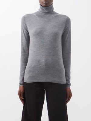 Toteme - First Layer Wool Roll-neck Sweater - Womens - Grey