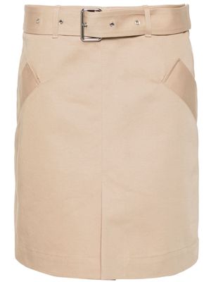 TOTEME front-slit belted skirt - Neutrals