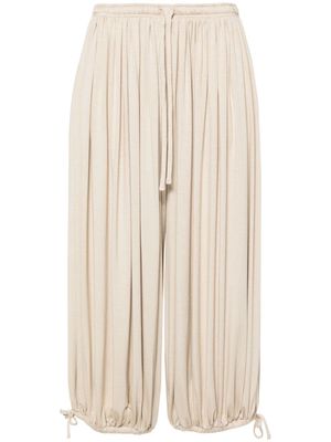 TOTEME gathered wide-leg trousers - Neutrals