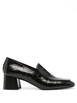 TOTEME heeled leather loafers - Black