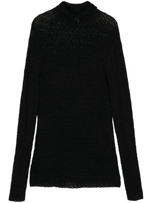 TOTEME high-neck crochet-knit jumper - Black