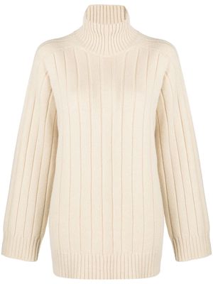 TOTEME high-neck ribbed-knit jumper - Neutrals