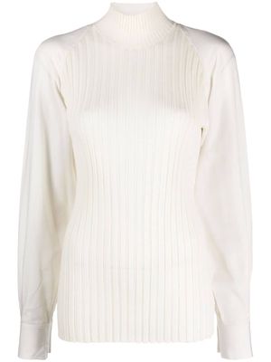 TOTEME high-neck ribbed-knit jumper - White