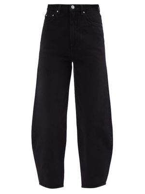 Toteme - High-rise Barrel-leg Jeans - Womens - Black