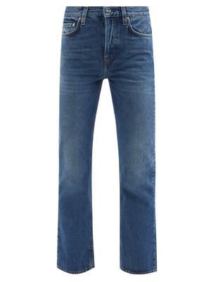 Toteme - High-rise Cropped Flared-leg Jeans - Womens - Mid Denim