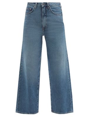 Toteme - High-rise Cropped Jeans - Womens - Mid Denim