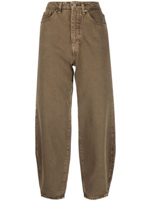 TOTEME high-rise organic cotton jeans - Brown