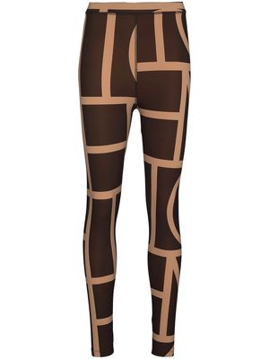 TOTEME high-waisted monogram leggings - Brown