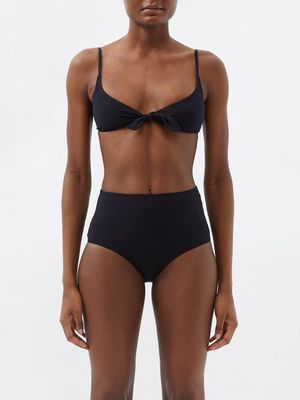 Toteme - Knotted Bikini Top - Womens - Black