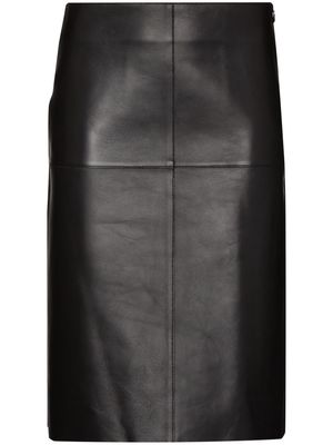 TOTEME lambskin A-line midi skirt - Black
