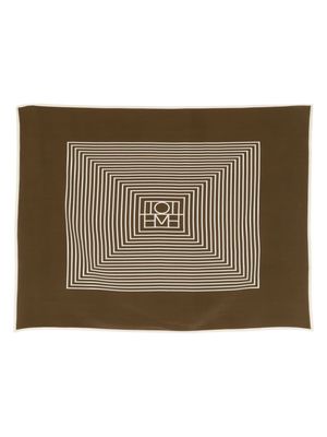 TOTEME logo-print silk scarf - Brown