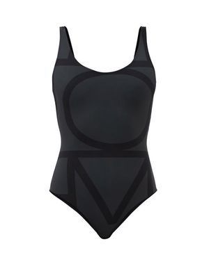 Toteme - Logo-print Swimsuit - Womens - Black