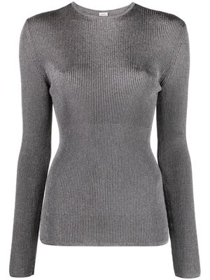 TOTEME metallic ribbed-knit jumper - Silver