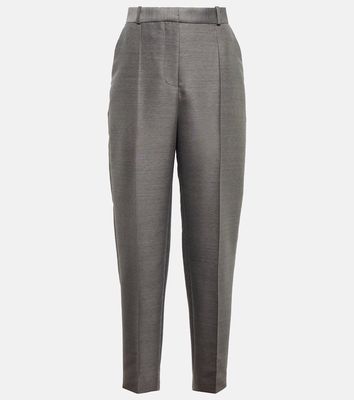 Toteme Mid-rise straight cotton and wool-blend pants