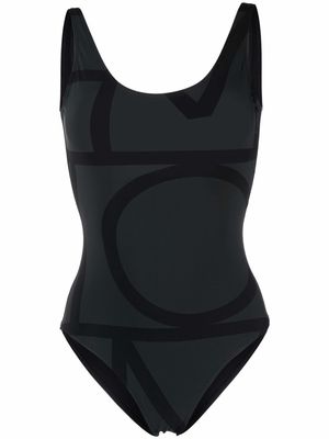 TOTEME monogram low-back swimsuit - Black