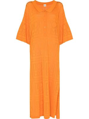 TOTEME monogram pointelle dress - Orange