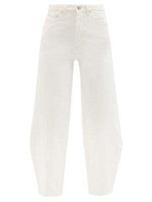 Toteme - Organic-cotton Cropped Barrel-leg Jeans - Womens - Ivory