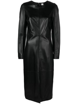 TOTEME panelled leather midi dress - Black