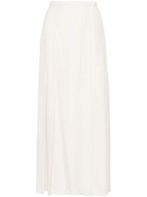 TOTEME pleated crepe wrap skirt - Neutrals