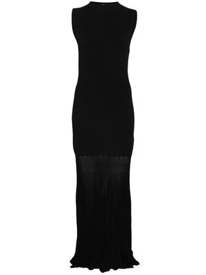 TOTEME plissé-detail ribbed maxi dress - Black