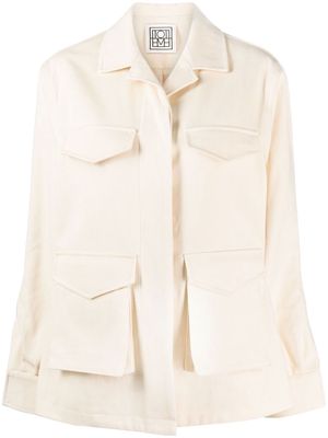 TOTEME pocket-detail organic cotton jacket - Neutrals