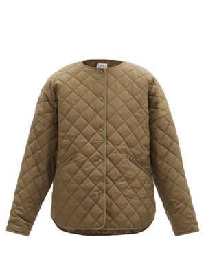 Toteme - Quilted Recycled-shell Jacket - Womens - Khaki