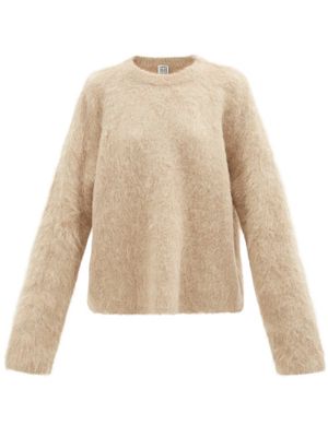 Toteme - Round-neck Alpaca-blend Sweater - Womens - Beige
