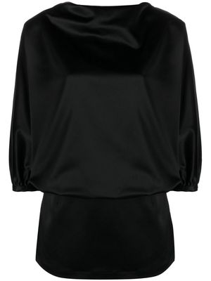 TOTEME satin-finish draped blouse - Black