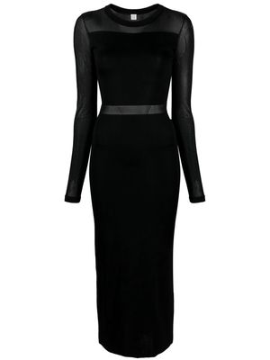 TOTEME semi-sheer fine-knit maxi dress - Black