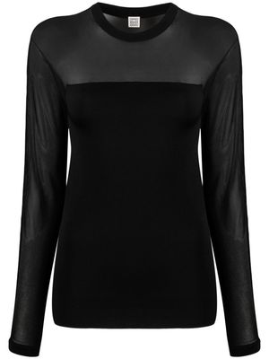 TOTEME semi-sheer panelled top - Black